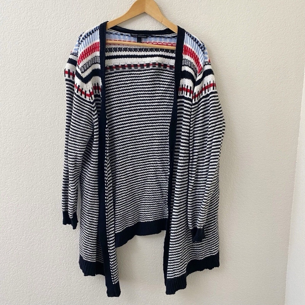 Lane Bryant Sweater Cardigan Size 18/20 Striped Wool Blend Open Front